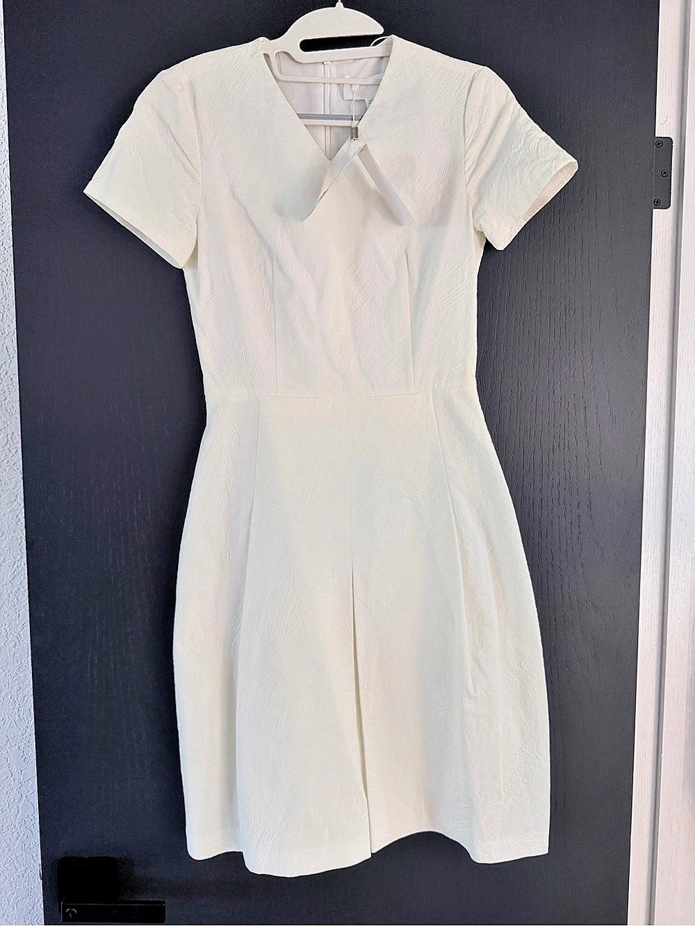 ZARA Textured Mini Dress in White Size Small NWT
